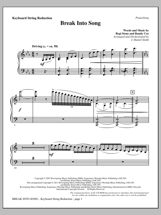 Produktgalerie: Seite 1 von 1 Break Into Song - Keyboard String Reduction, J. Daniel Smith, Chor