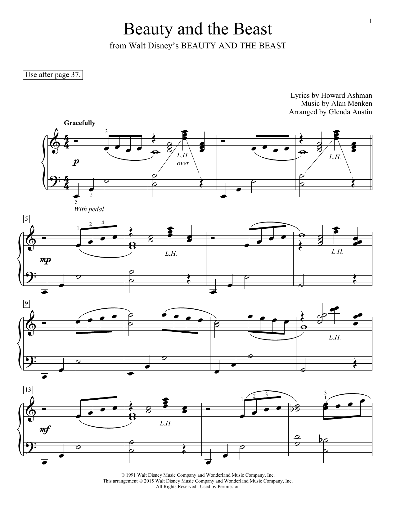 Product picture to: Beauty And The Beast (arr. Glenda Austin)