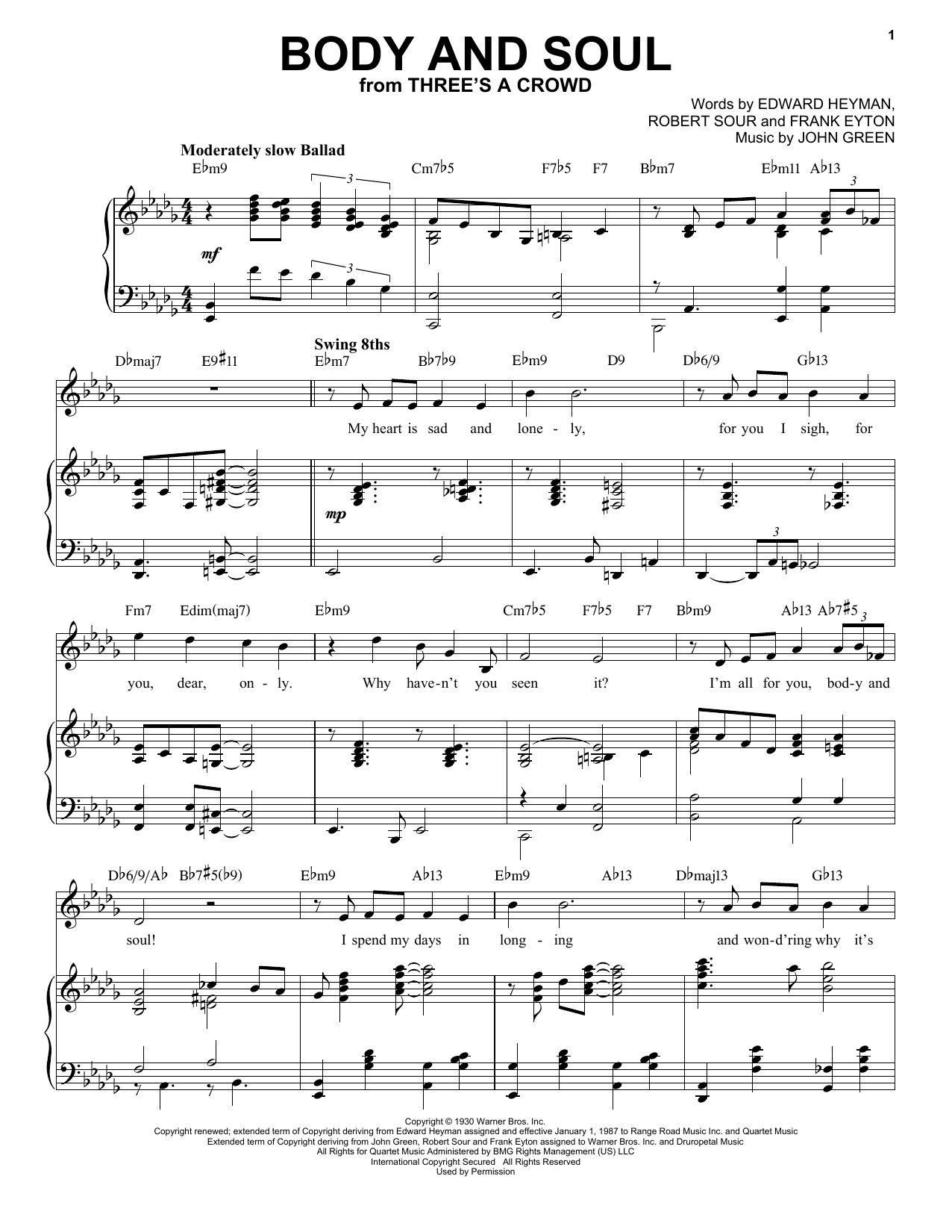 Produktbild zu: Body And Soul [Jazz version] (arr. Brent Edstrom)