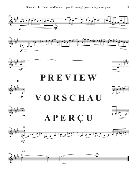 Produktgalerie: Seite 12 von 12 Le Chant du Ménestrel, Opus 71 , , (Englischhorn + Klavier)