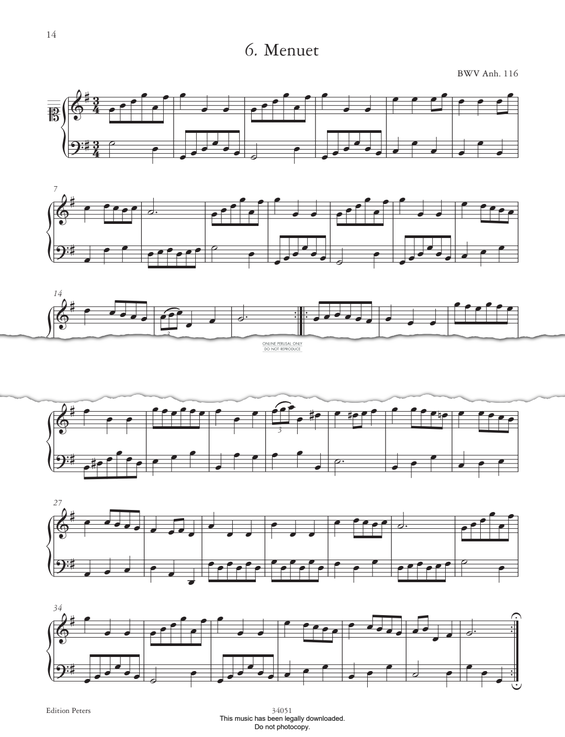 Produktbild zu: Menuet BWV Anh. 116 (from 'The Anna Magdalena Notebook 1725')