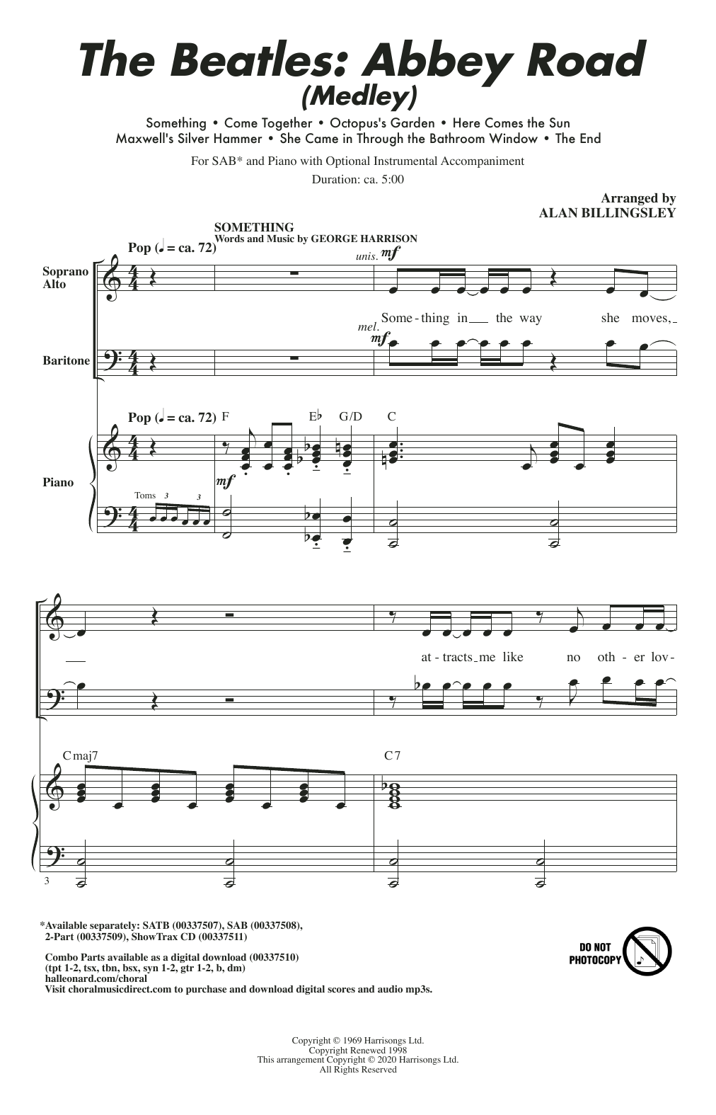 Product gallery: Page 1 of 1 The Beatles: Abbey Road (Medley) (arr. Alan Billingsley), The Beatles