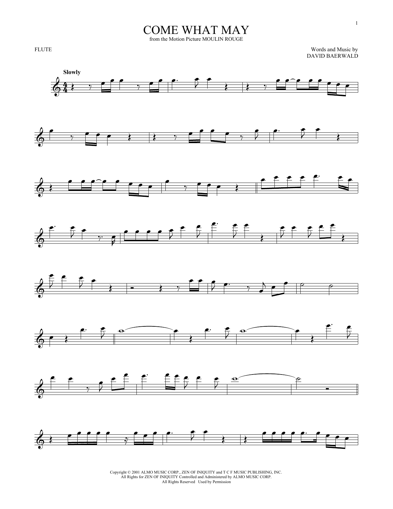 Product gallery: Page 1 of 1 Come What May (from Moulin Rouge), Nicole Kidman & Ewan McGregor