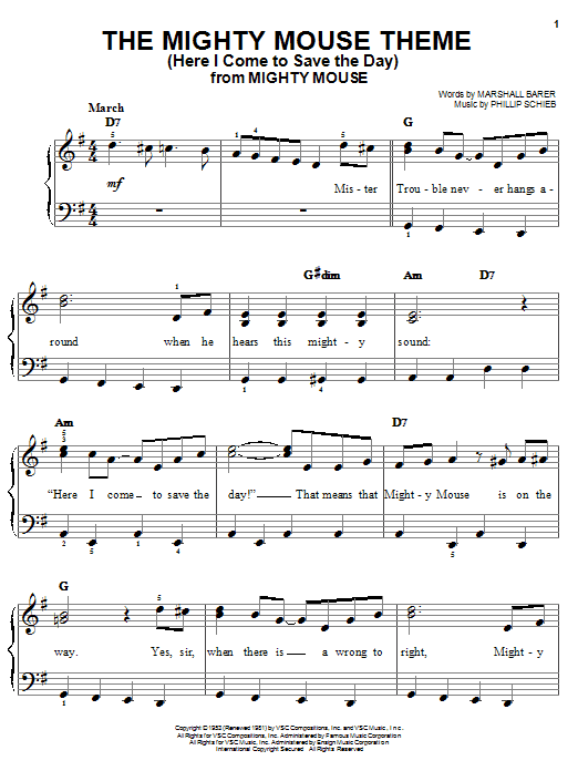 Produktbild zu: The Mighty Mouse Theme (Here I Come To Save The Day)