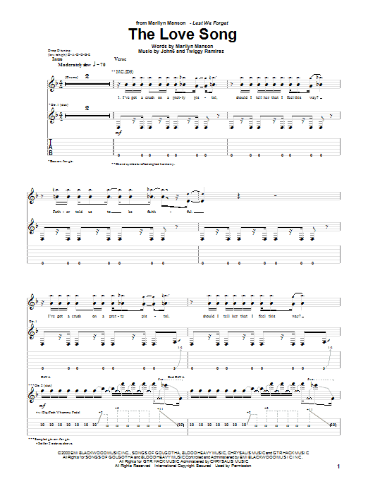 Produktgalerie: Seite 1 von 1 The Love Song, Marilyn Manson, Gitarre