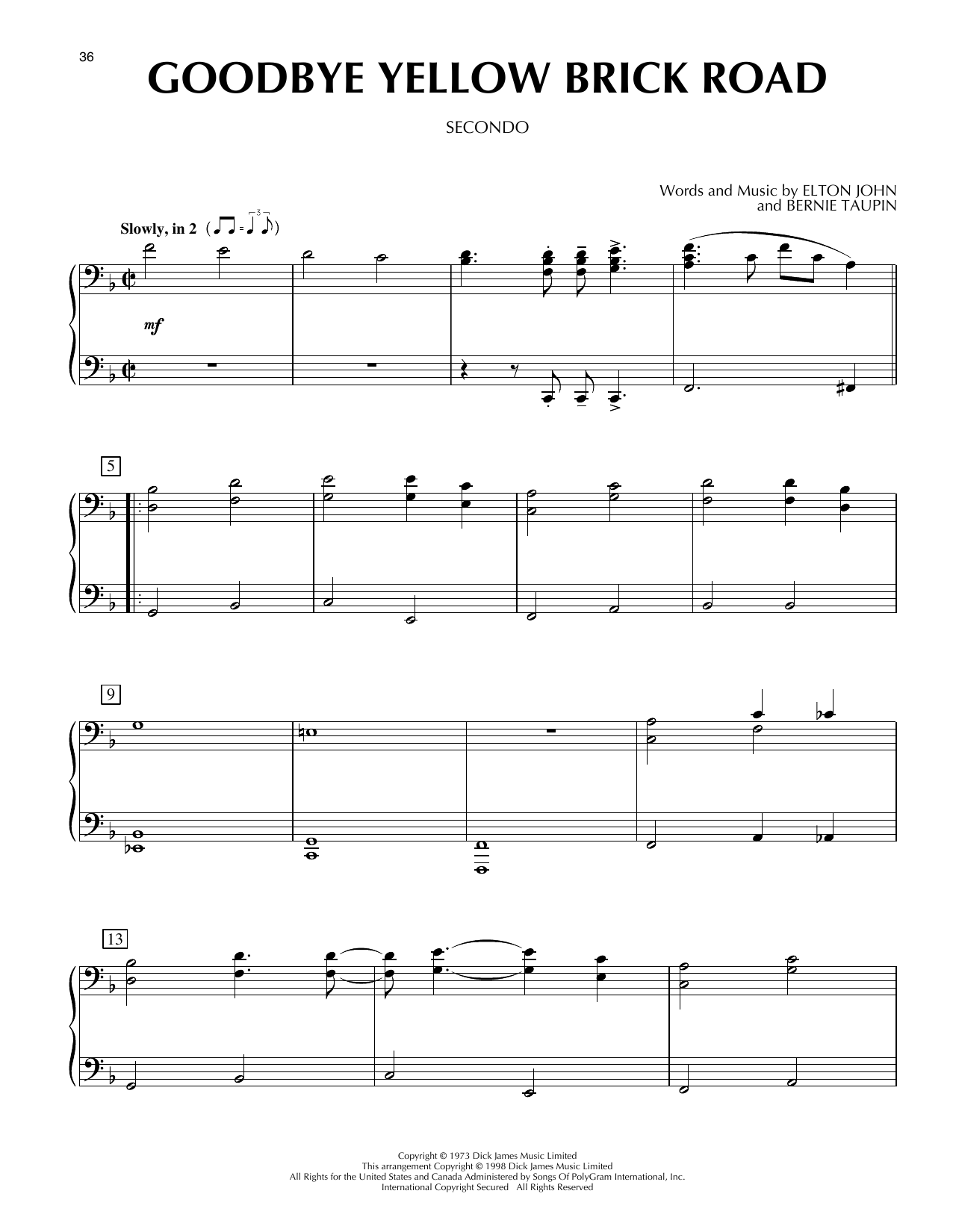 Produktgalerie: Seite 1 von 1 Goodbye Yellow Brick Road, Elton John, Klavier