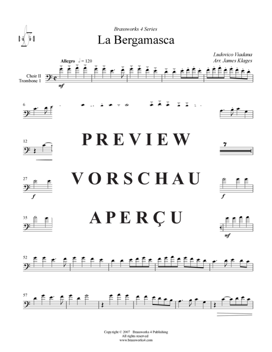 Product gallery: Page 18 of 21 La Bergamasca , , (Trombone Ensemble)