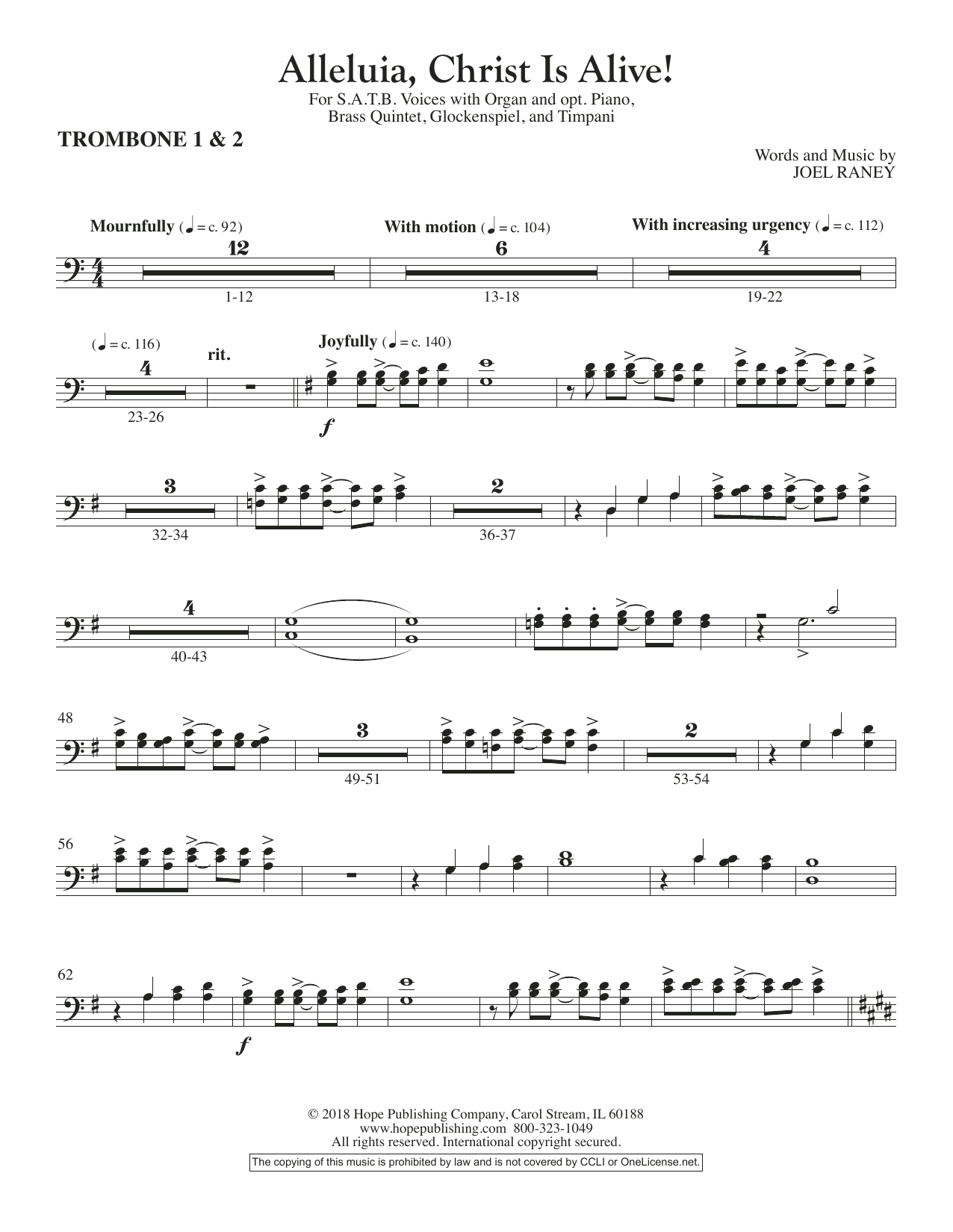 Product picture to: Alleluia, Christ Is Alive! - Trombone 1 & 2