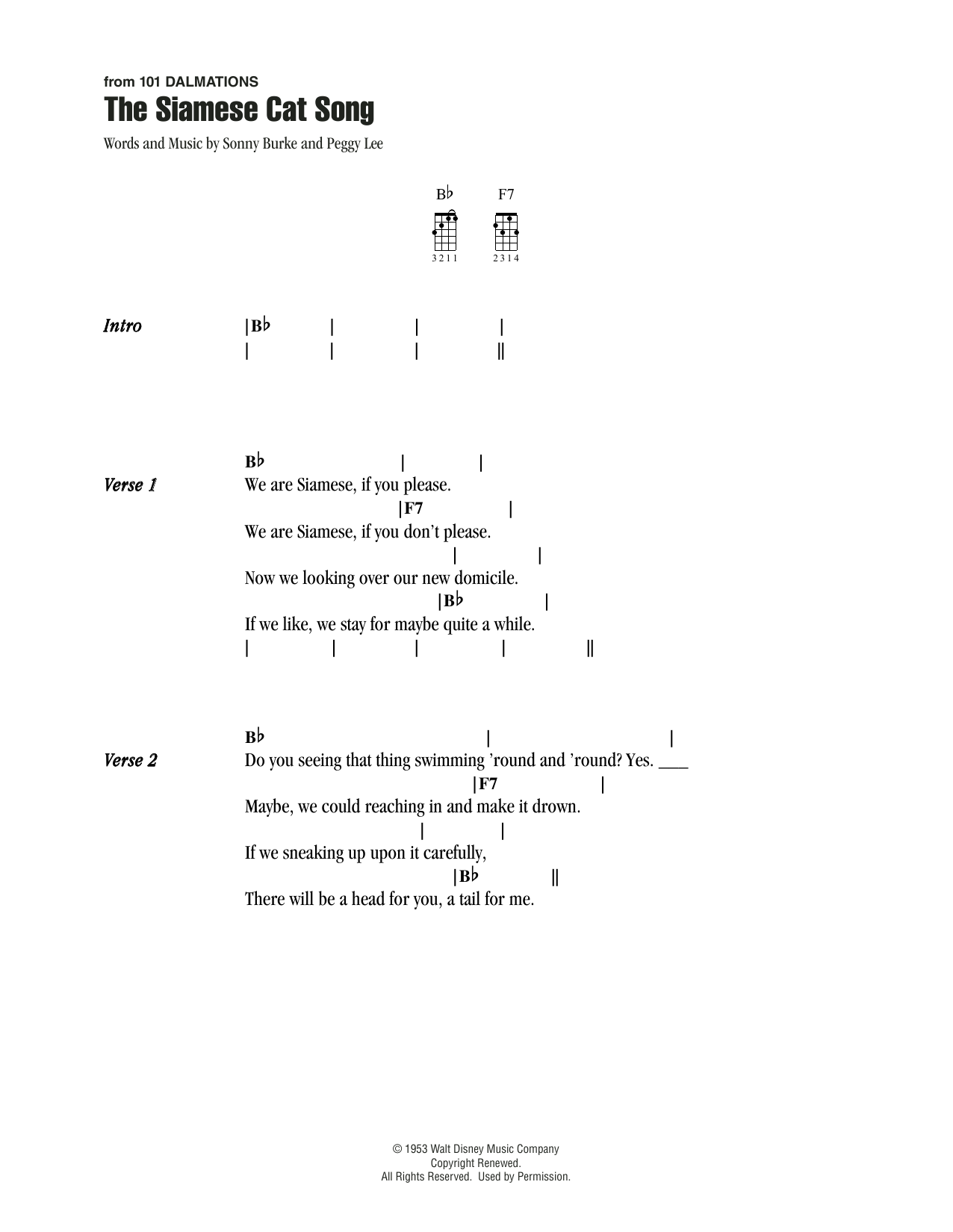 Product gallery: Page 1 of 1 The Siamese Cat Song (from Lady And The Tramp), Peggy Lee
