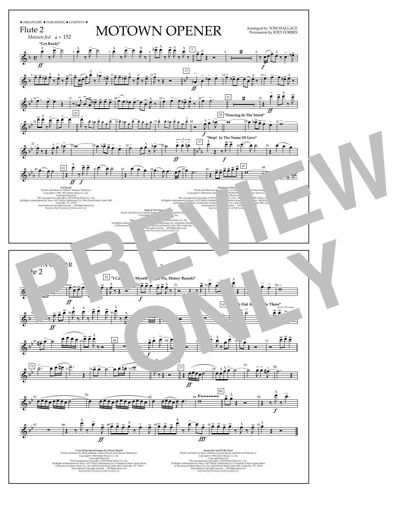 Product picture to: Motown Theme Show Opener (arr. Tom Wallace) - Flute 2