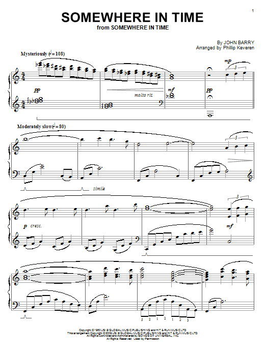 Produktbild zu: Somewhere In Time (arr. Phillip Keveren)