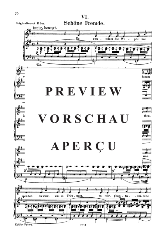 Product gallery: Page 2 of 3 Schöne Fremde, Op.39 No.6, , Low Voice and Piano