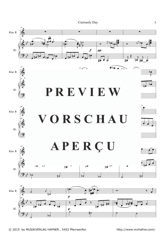 Product gallery: Page 8 of 10 Curiously Day, , (clarinet in Bb and piano)