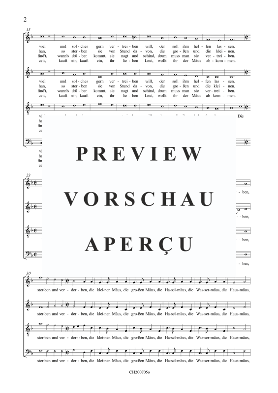 Product gallery: Page 3 of 4 Nun hört, ihr Herrn - Das Mäuselied (Musikalische Kurzweil), , (mixed choir)