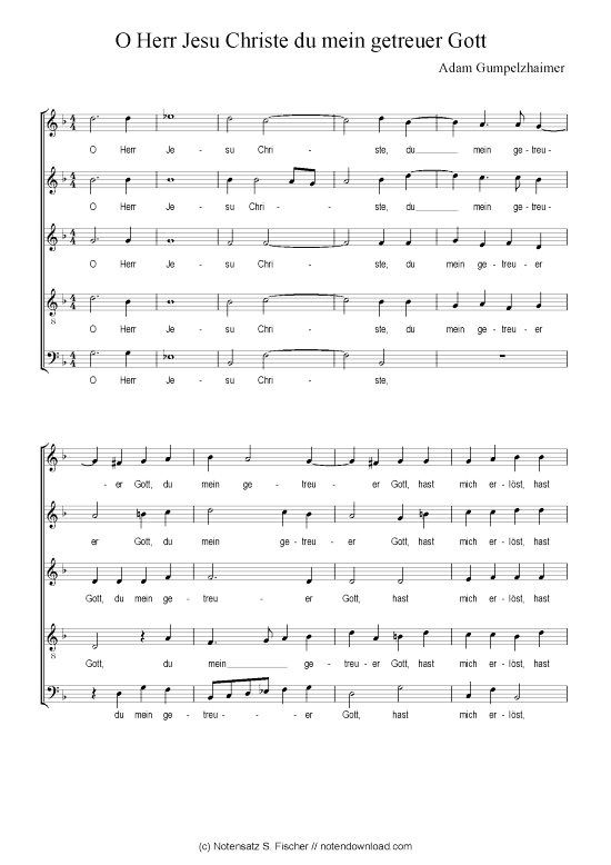 Product picture to: O Herr Jesu Christe du mein getreuer Gott  Adam Gumpelzhaimer