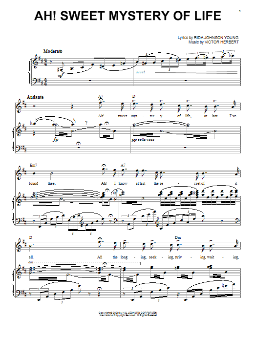 Product gallery: Page 1 of 1 Ah! Sweet Mystery Of Life, Victor Herbert