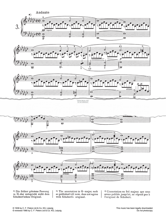 Produktgalerie: Seite 1 von 1 Impromptus Op. 90 (D 899), Andante, Franz Schubert, Klavier