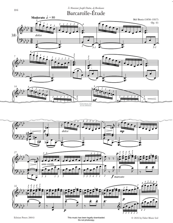 Produktgalerie: Seite 1 von 1 Barcarolle-Étude, Melanie Helene Bonis, Klavier