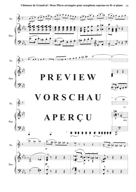 Product gallery: Page 20 of 21 Deux Pièces : Lamento et Scherzetto , , (soprano saxophone + piano)