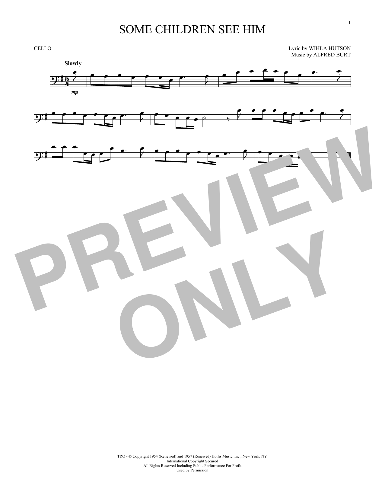 Produktgalerie: Seite 1 von 1 Some Children See Him, Alfred Burt, Violoncello