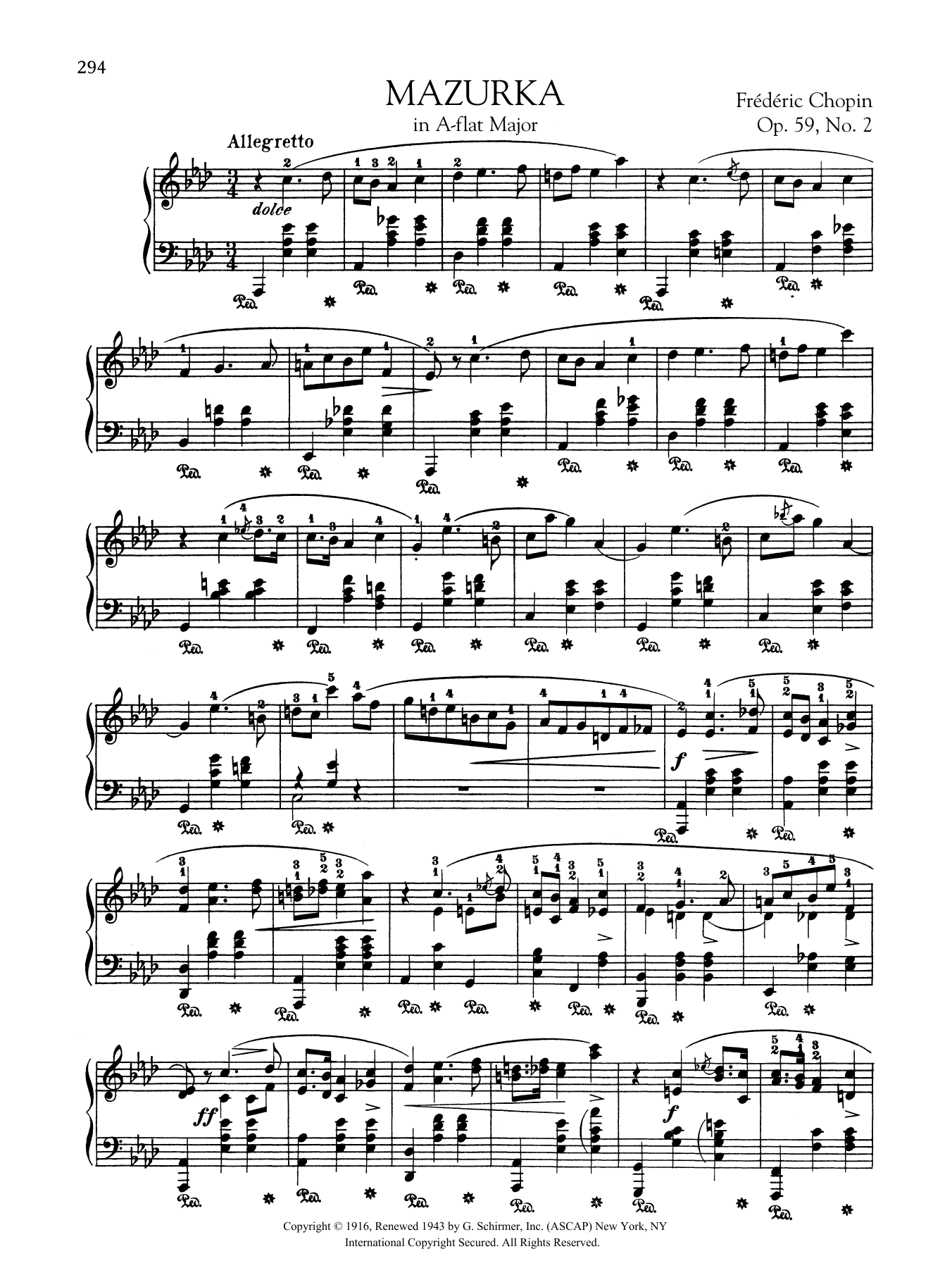 Product gallery: Page 1 of 1 Mazurka in A-flat Major, Op. 59, No. 2, Frédéric Chopin