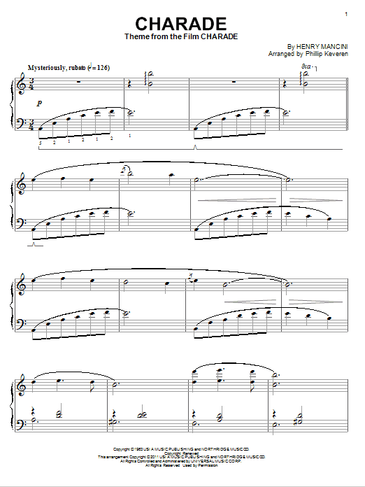 Produktbild zu: Charade (arr. Phillip Keveren)