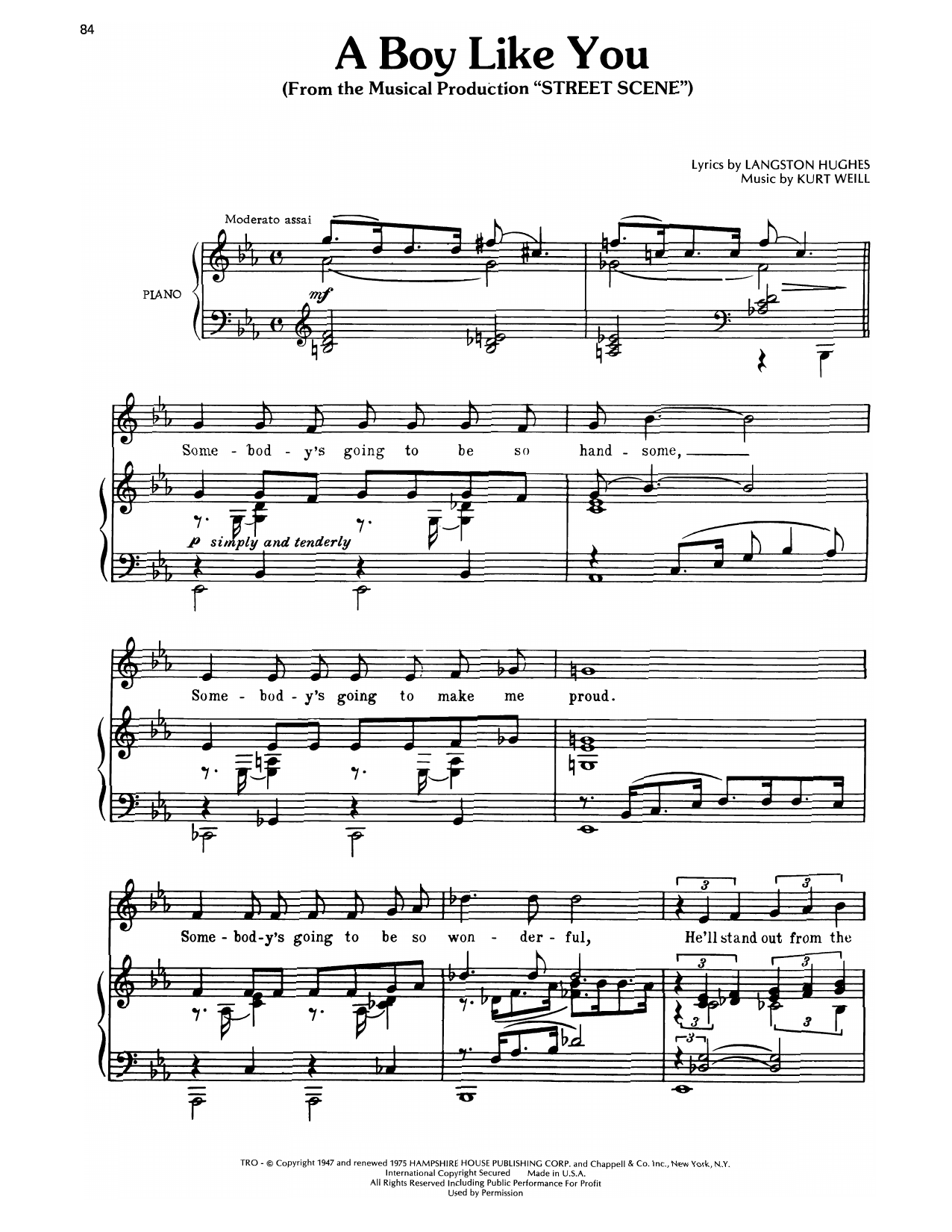 Product picture to: A Boy Like You (from Street Scene)