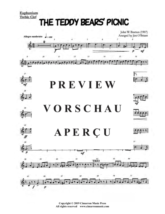 Produktgalerie: Seite 21 von 21 The Teddy Bear´s Picnic , , (Blechbläser Quintett)