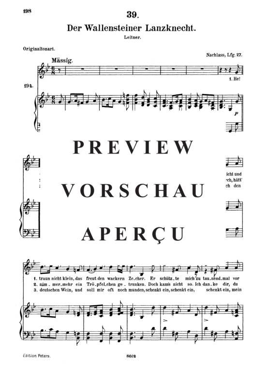 Product gallery: Page 2 of 3 Der Wallensteiner Lanzknecht D.931, , Medium Voice and Piano