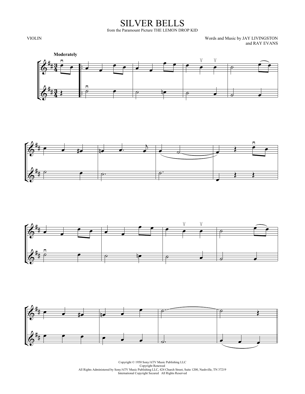 Product gallery: Page 1 of 1 Silver Bells, Jay Livingston