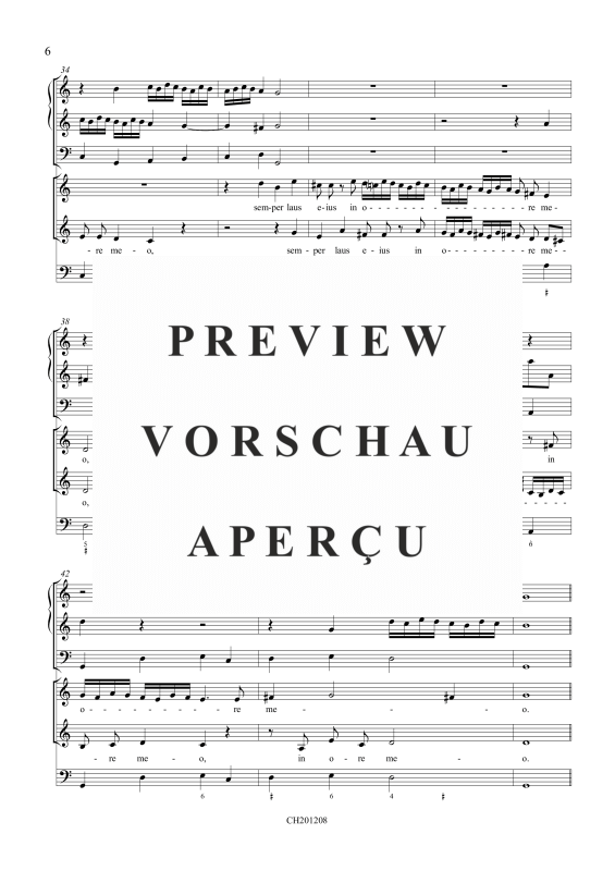 Produktgalerie: Seite 7 von 11 Benedicam Dominum (Psalm 33), , Gemischtes Ensemble SA, 2 Violinen, Fagott und BC