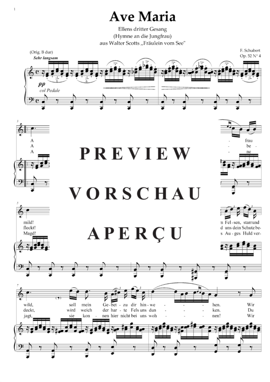 gallery: Ave Maria (Ellens Gesang III) , ,  D. 839 in C-Dur (Gesang hoch + Klavier)