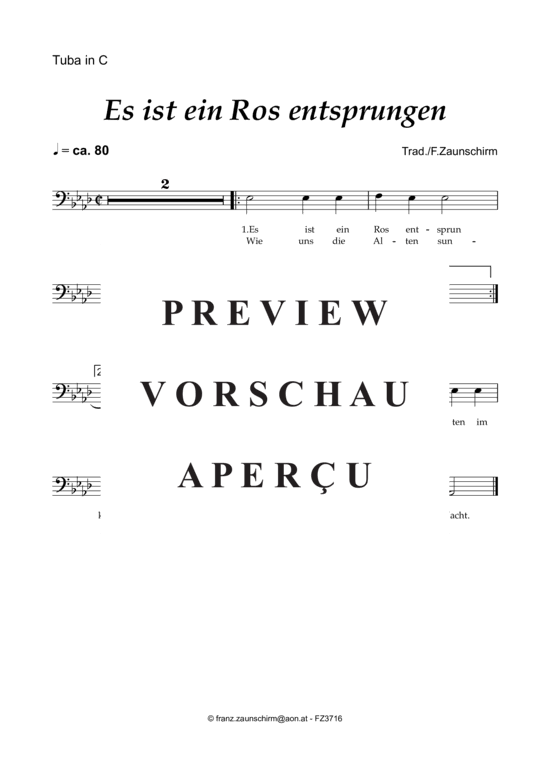 Product gallery: Page 4 of 6 Es ist ein Ros entsprungen , , (tuba + piano)