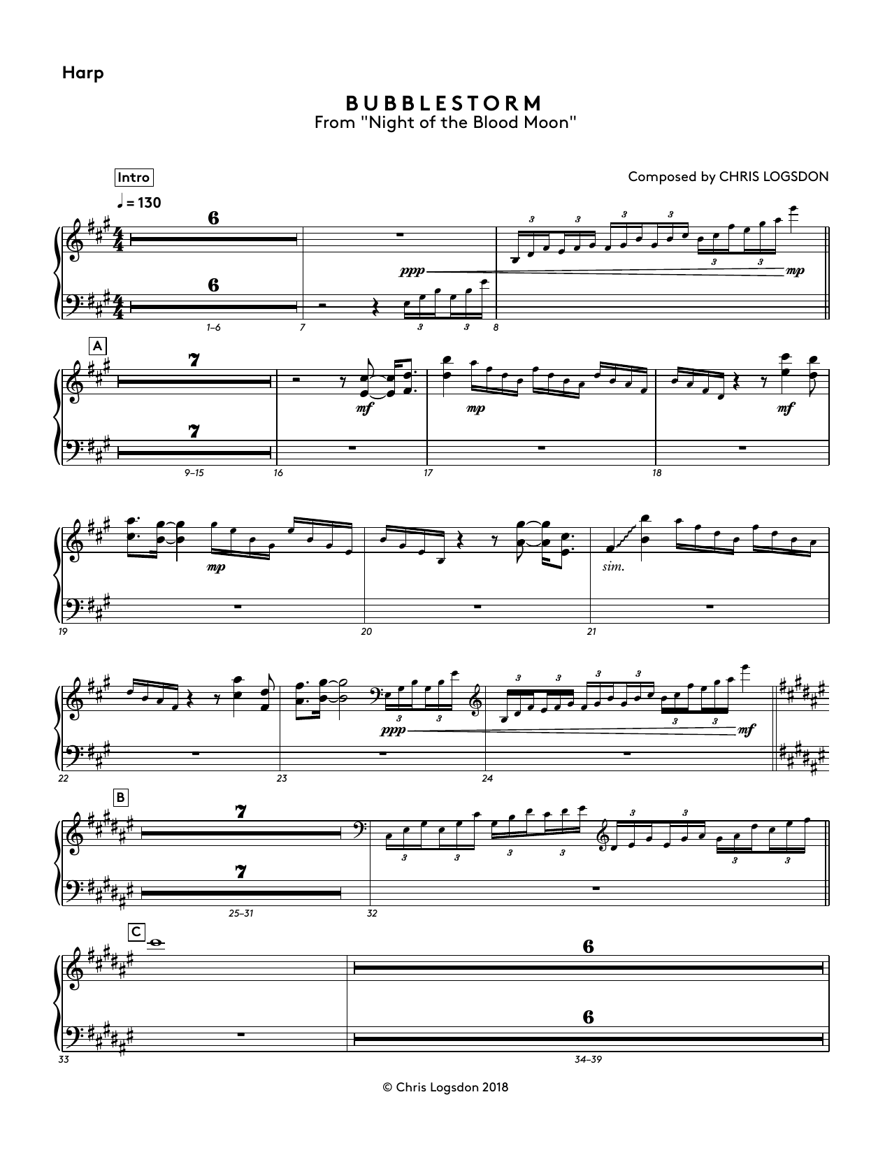 Produktbild zu: Bubblestorm (from Night of the Blood Moon) - Harp