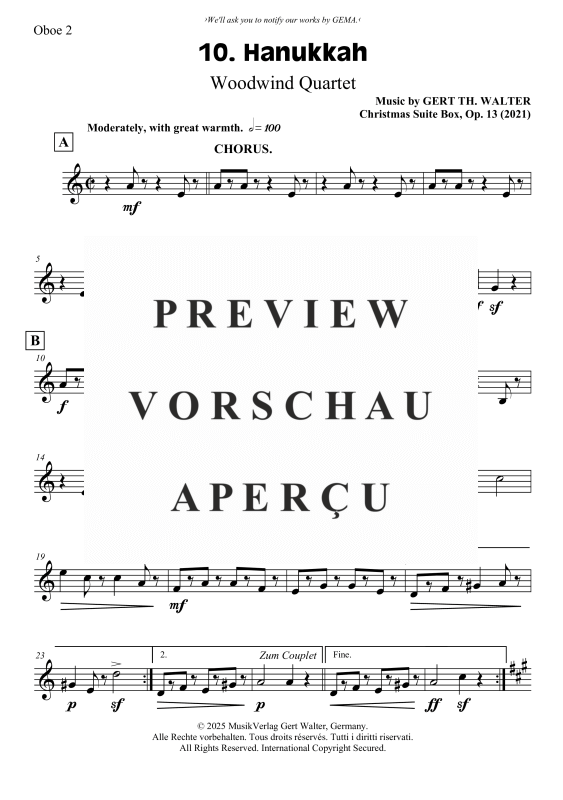 gallery: Hanukkah, , Holzbläser Quartett - Flexible Besetzung