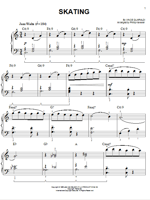 Product picture to: Skating [Jazz version] (arr. Phillip Keveren)