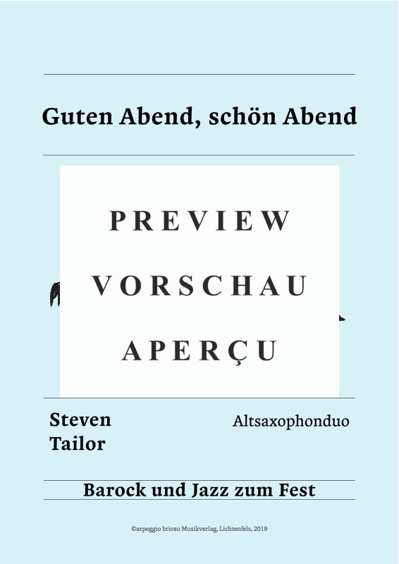 Product gallery: Page 2 of 7 Guten Abend, schön Abend - aus dem Album Barock und Jazz zum Fest, , (Duet 2x alto saxophone)