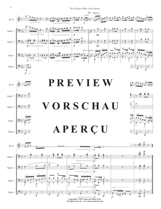 Product gallery: Page 6 of 21 Clarinet Polka, The , , (Tuba Quartet EETT + Euphonium Solo)