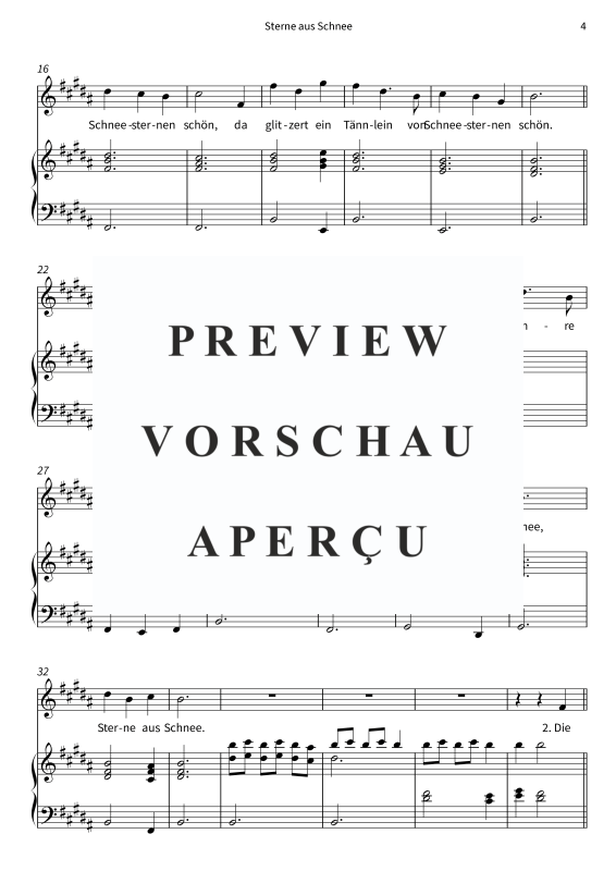 gallery: Sterne aus Schnee, , Gesang hoch und Klavier