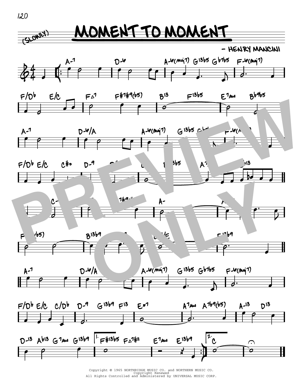 Product gallery: Page 1 of 1 Moment To Moment (arr. David Hazeltine), Henry Mancini
