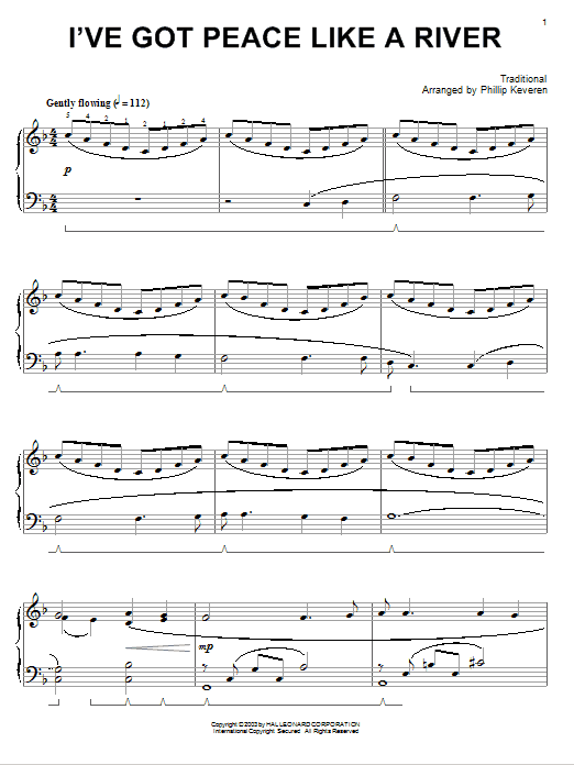 Product gallery: Page 1 of 1 I've Got Peace Like A River (arr. Phillip Keveren), Traditional