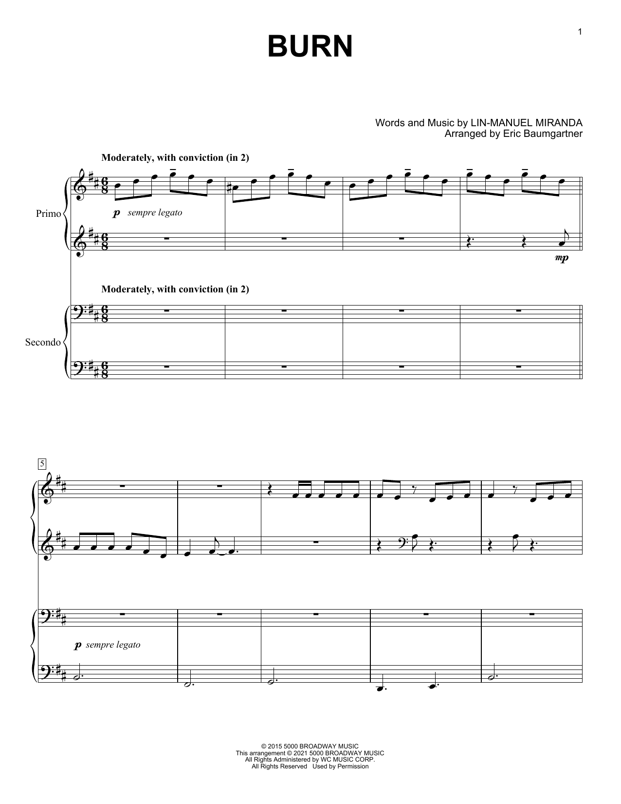 Product picture to: Burn (from Hamilton) (arr. Eric Baumgartner)