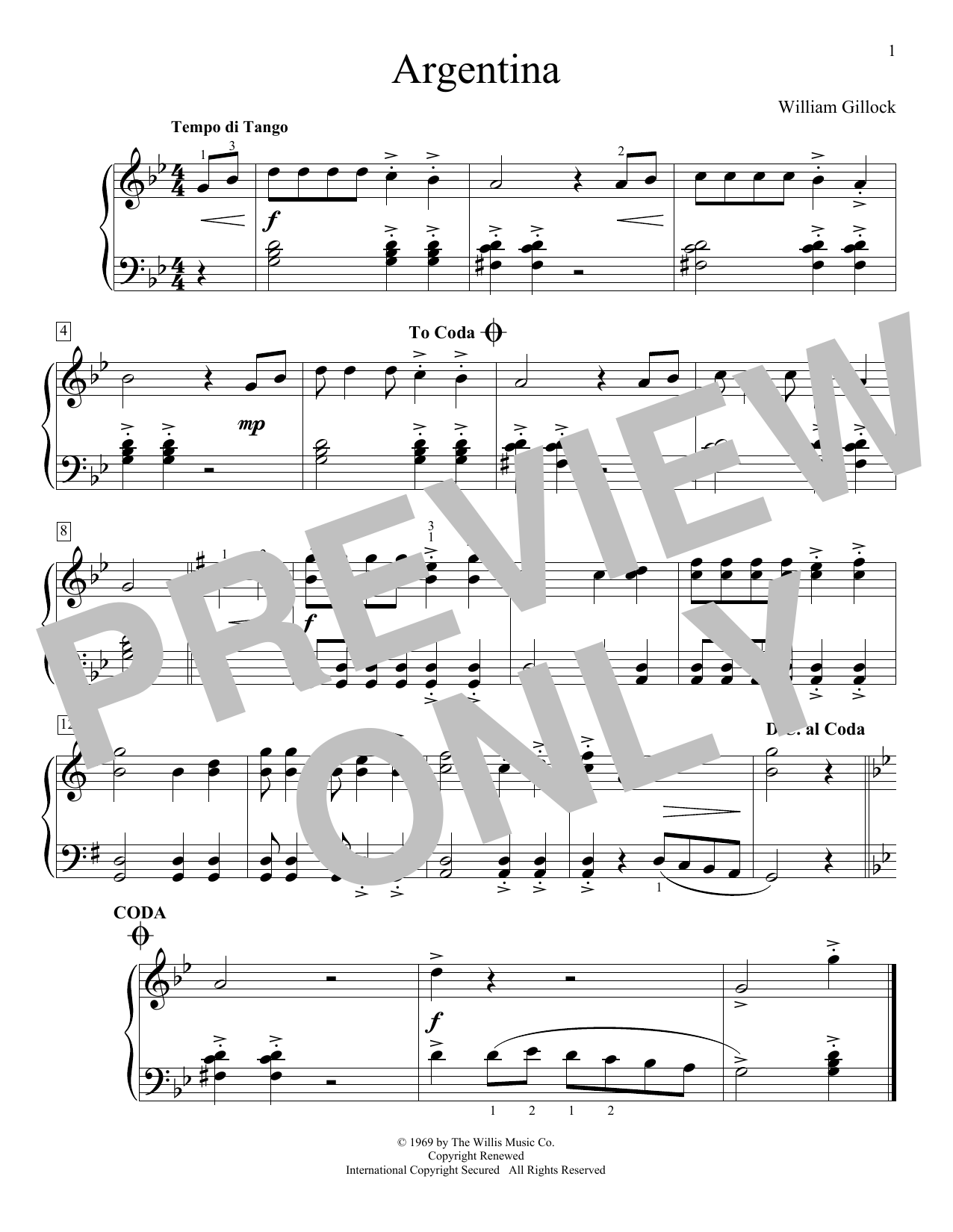 Produktgalerie: Seite 1 von 1 Argentina, William Gillock, Klavier