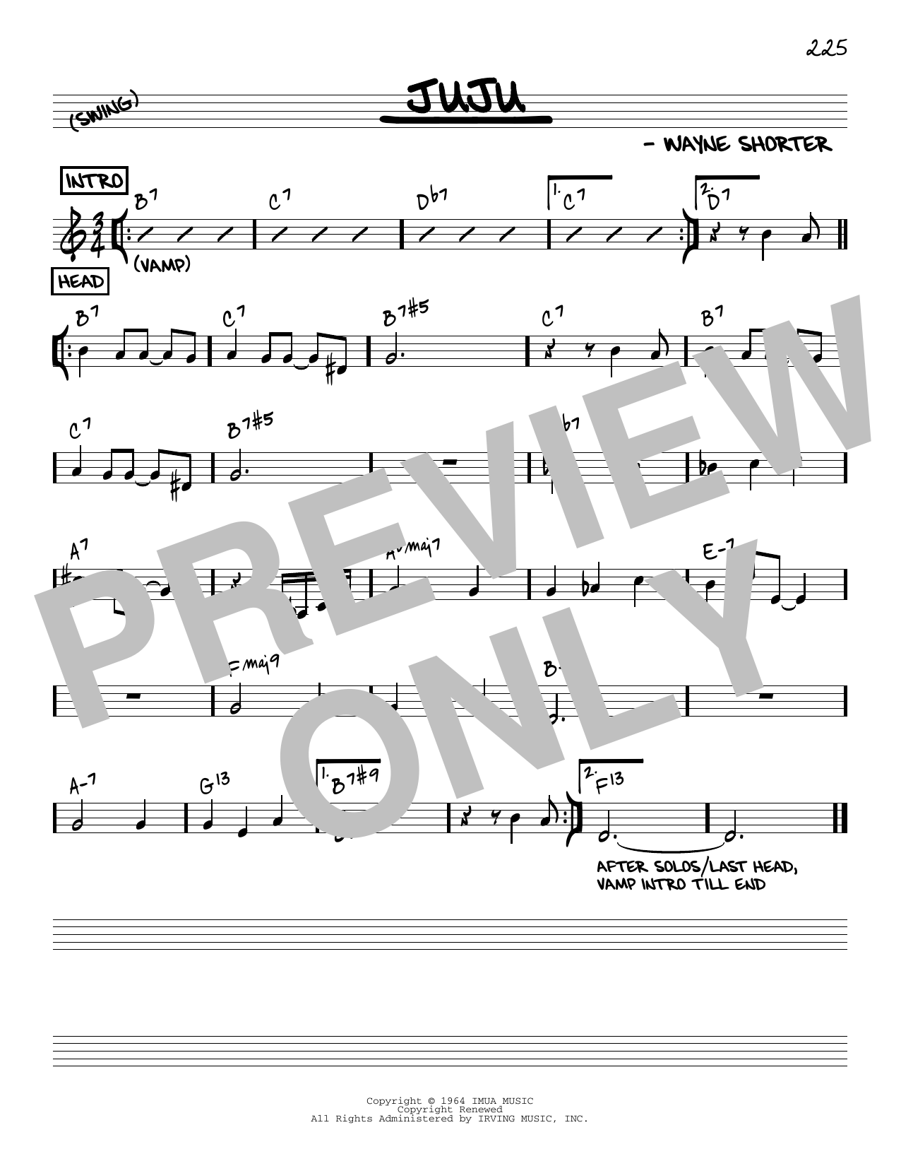 Produktbild zu:  Juju [Reharmonized version] (arr. Jack Grassel) - Wayne Shorter