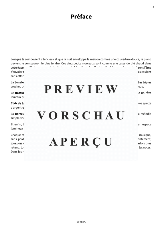 gallery: Pièces nocturnes rêveuses - Pièces pour piano simplifiées pour la paix intérieure, , Klavier Solo