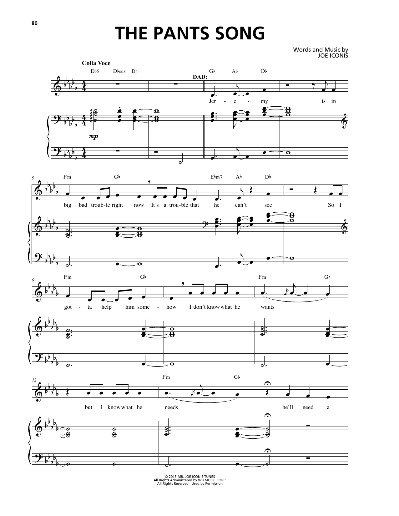 Product gallery: Page 1 of 1 The Pants Song (from Be More Chill), Joe Iconis