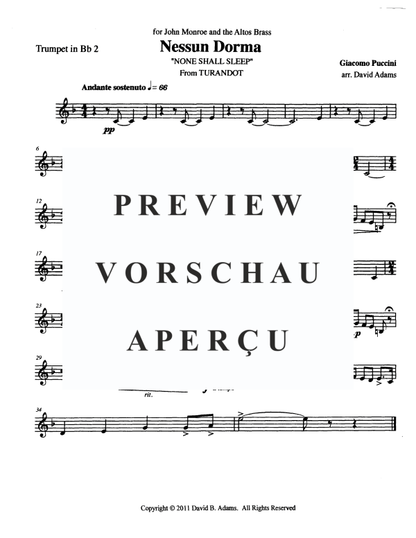 Product gallery: Page 9 of 11 Nessun Dorma, , Brass Quintet