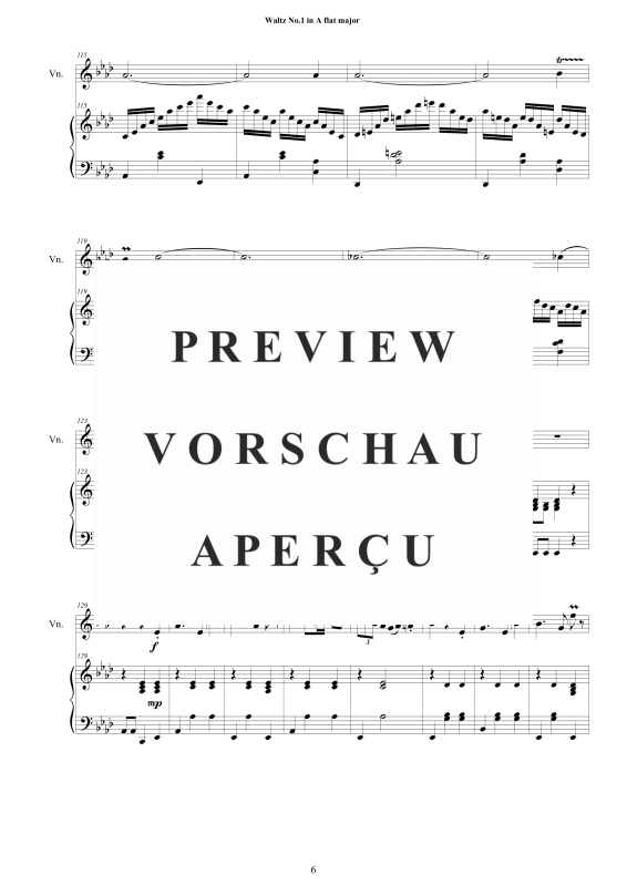 Product gallery: Page 7 of 11 Waltz No.1 in A flat major, , Violin and Piano