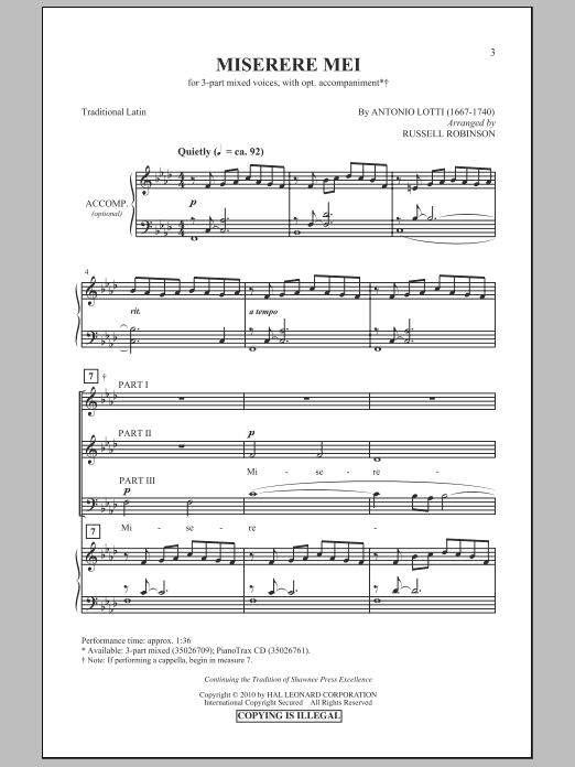 Produktgalerie: Seite 1 von 1 Miserere Mei, Russell Robinson, Chor