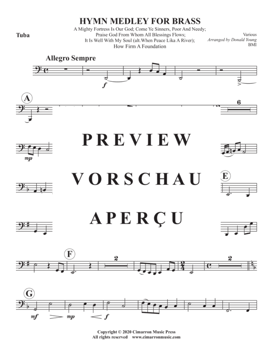 Produktgalerie: Seite 16 von 17 Hymn Medley for Brass , , (Blechbläser Quintett)
